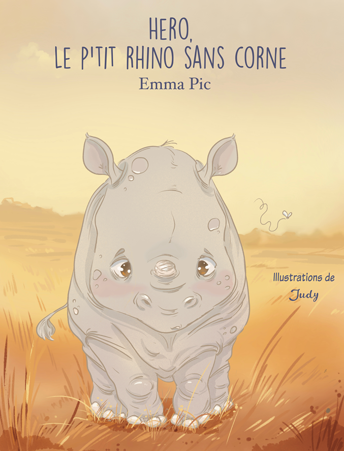 Un p'tit rhino sans corne se balade dans la savane